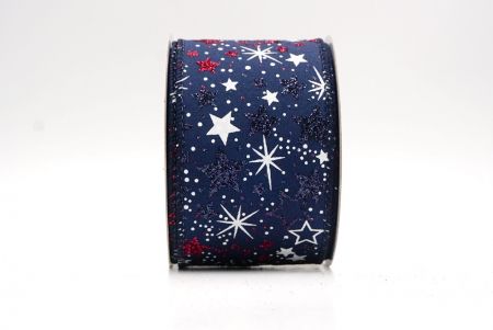 Navy Blue_Holiday Sparkle Star Wired Ribbon_KF9950GC-4-4