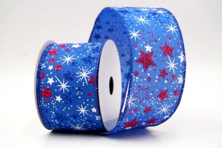 Blue_Holiday Sparkle Star Wired Ribbon_KF9950GC-55-151