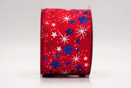 Red_Holiday Sparkle Star Wired Ribbon_KF9950GC-7-7
