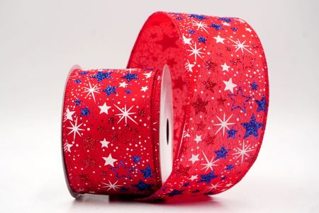 Red_Holiday Sparkle Star Wired Ribbon_KF9950GC-7-7