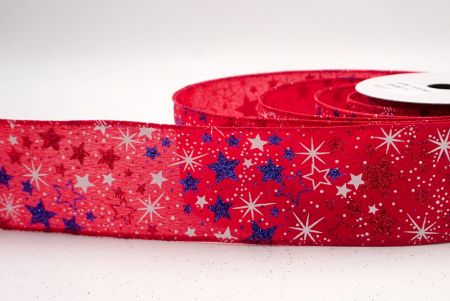 Red_Holiday Sparkle Star Wired Ribbon_KF9950GC-7-7