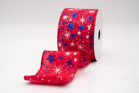 Red_Holiday Sparkle Star Wired Ribbon_KF9950GC-7-7