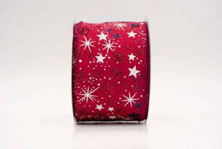 Burgundy_Holiday Sparkle Star Wired Ribbon_KF9950GC-8-8