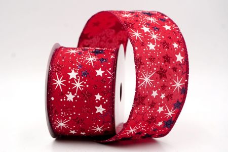 Burgundy_Holiday Sparkle Star Wired Ribbon_KF9950GC-8-8