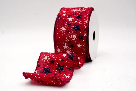 Burgundy_Holiday Sparkle Star Wired Ribbon_KF9950GC-8-8
