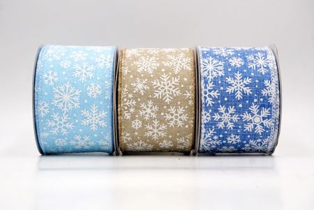 Snowflake Sparkle Wired Ribbon - Snowflake Sparkle Wired Ribbon