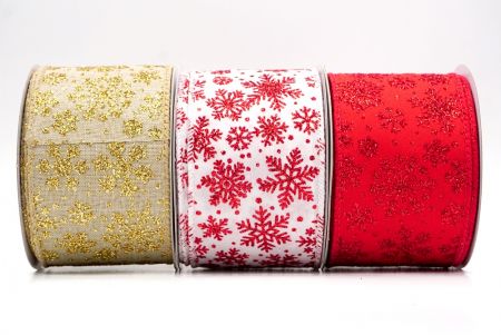 Snowflake Sparkle Wired Ribbon_KF9951.KF995.KF9953.KF9954.KF9955