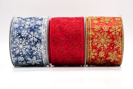 Snowflake Sparkle Wired Ribbon_KF9951.KF995.KF9953.KF9954.KF9955