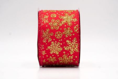Red/Gold_Snowflake Sparkle Wired Ribbon_KF9953GC-7G-7