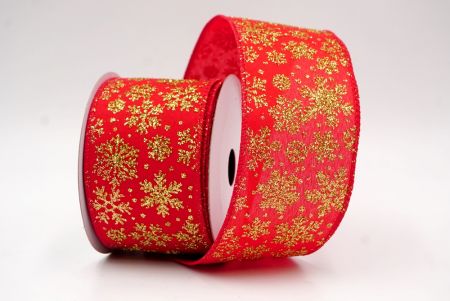 Red/Gold_Snowflake Sparkle Wired Ribbon_KF9953GC-7G-7