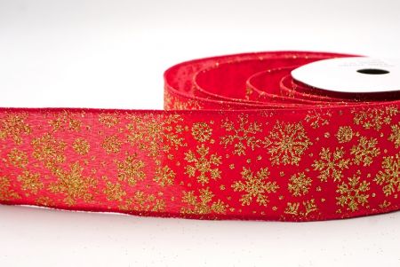 Red/Gold_Snowflake Sparkle Wired Ribbon_KF9953GC-7G-7