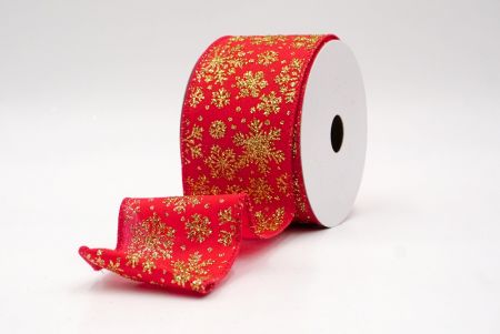 Red/Gold_Snowflake Sparkle Wired Ribbon_KF9953GC-7G-7