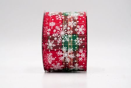 Red Plaid_Snowflake Sparkle Wired Ribbon_KF9954GC-7-7
