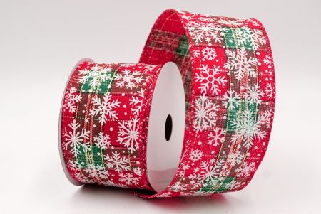 Red Plaid_Snowflake Sparkle Wired Ribbon_KF9954GC-7-7