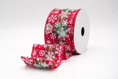 Red Plaid_Snowflake Sparkle Wired Ribbon_KF9954GC-7-7