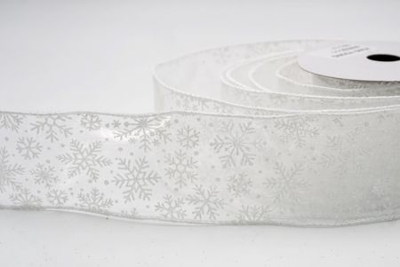 White Sheer_Snowflake Sparkle Wired Ribbon_KF9955GC-1-1