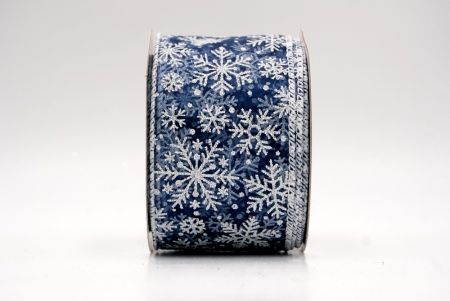 Navy Blue Sheer_Snowflake Sparkle Wired Ribbon_KF9955GC-4-1