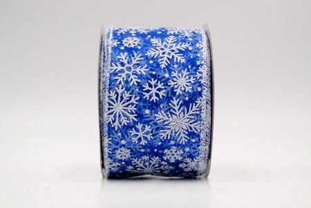 Navy Blue Sheer_Snowflake Sparkle Wired Ribbon_KF9955GC-55-1