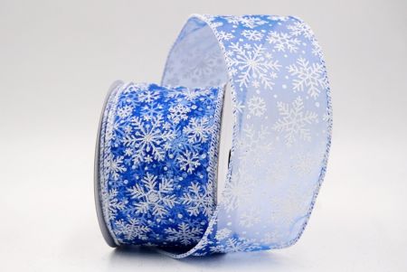Navy Blue Sheer_Snowflake Sparkle Wired Ribbon_KF9955GC-55-1
