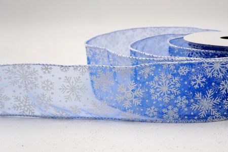 Navy Blue Sheer_Snowflake Sparkle Wired Ribbon_KF9955GC-55-1