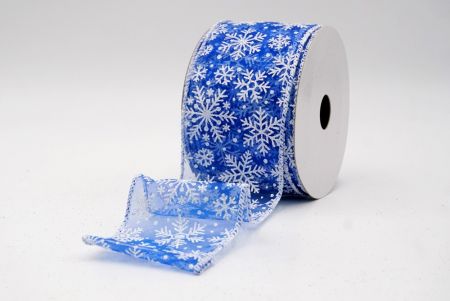 Navy Blue Sheer_Snowflake Sparkle Wired Ribbon_KF9955GC-55-1
