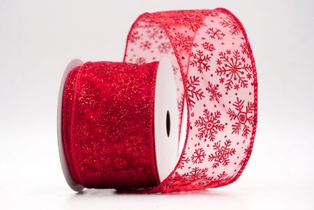 Red Sheer_Snowflake Sparkle Wired Ribbon_KF9955GC-7-7