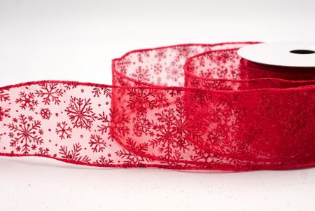 Red Sheer_Snowflake Sparkle Wired Ribbon_KF9955GC-7-7