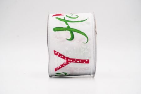 White Christmas Holiday Script Wired Ribbon_KF9959GC-1-1