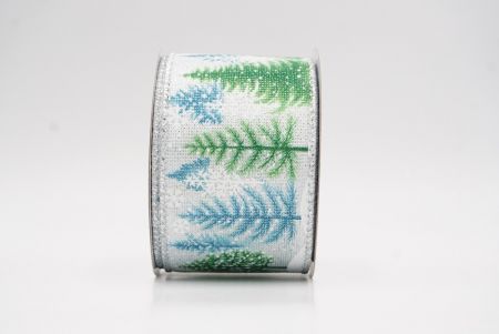 Fita de Natal com Árvore de Inverno e Floco de Neve Branca - Verde_KF9960G-1H