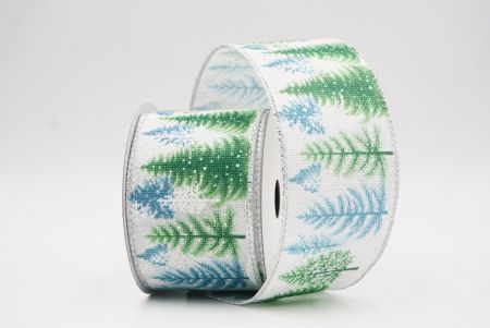 Fita de Natal com Árvore de Inverno e Floco de Neve Branca - Verde_KF9960G-1H