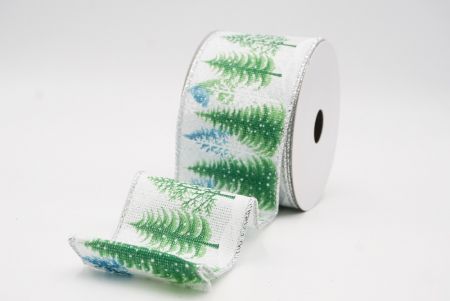 Fita de Natal com Árvore de Inverno e Floco de Neve Branca - Verde_KF9960G-1H