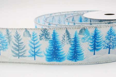 Fita de Natal com Árvore de Inverno e Floco de Neve Branca - Azul_KF9960G-1