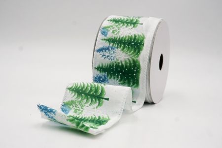 Fita de Natal com Árvore de Inverno e Floco de Neve Branca - Verde1_KF9961GC-1H-1