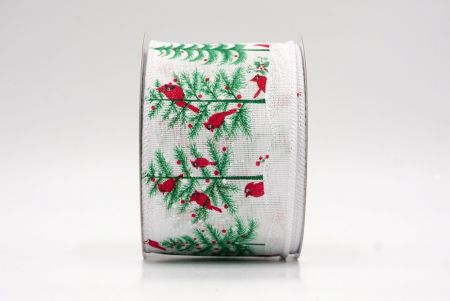 White_Winter Pine Forest & Cardinal Wired Ribbon_KF9962GC-1-1