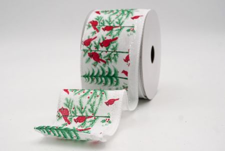 White_Winter Pine Forest & Cardinal Wired Ribbon_KF9962GC-1-1