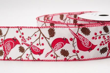 Fita de Arame Natalina com Pássaros Cardeais Vermelhos Brancos e Vermelhos_KF9965GC-1-7