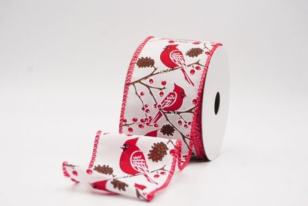 Fita de Arame Natalina com Pássaros Cardeais Vermelhos Brancos e Vermelhos_KF9965GC-1-7