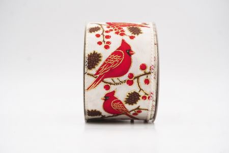 Fita de Arame Natalina com Pássaros Cardeais Vermelhos Creme1_KF9965GC-2-2