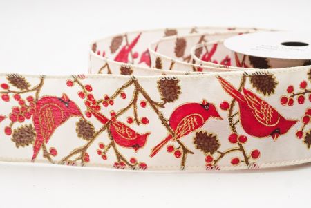 Fita de Arame Natalina com Pássaros Cardeais Vermelhos Creme1_KF9965GC-2-2
