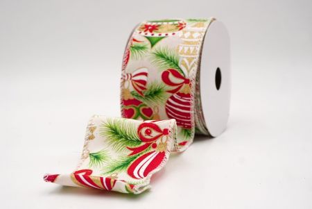 Cream_Festive Red Bauble & Greenery Wired Ribbon_KF9973GC-2-2