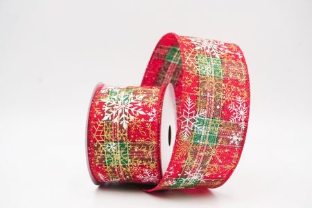 Ruber Glittery Natalis Nives Flocculi Filum Ribbons_KF9978GC-7-7