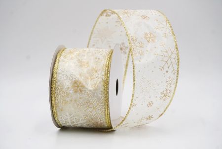 Crema Glittery Natalis Nives Flocculi Filum Ribbons_KF9979G-2