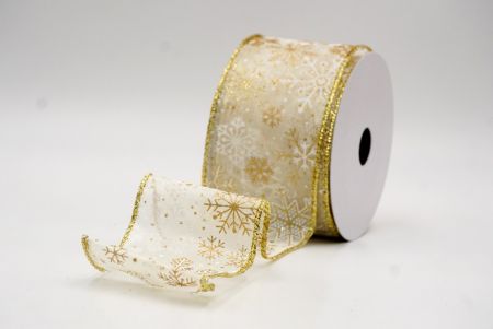 Crema Glittery Natalis Nives Flocculi Filum Ribbons_KF9979G-2