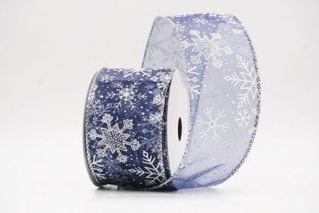 Caeruleus Glittery Natalis Nives Flocculi Filum Ribbons_KF9979G-4