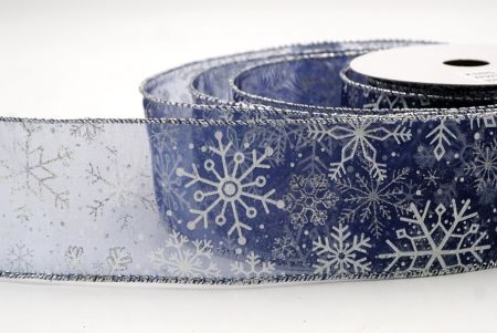 Caeruleus Glittery Natalis Nives Flocculi Filum Ribbons_KF9979G-4