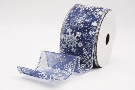 Caeruleus Glittery Natalis Nives Flocculi Filum Ribbons_KF9979G-4