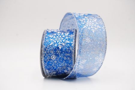 Caeruleum Glitterans Nativitatis Nives Flocculi Filum Ribbons_KF9980G-4