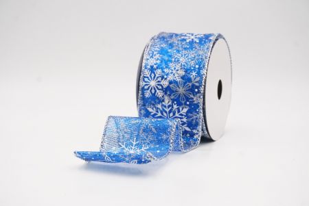Caeruleum Glitterans Nativitatis Nives Flocculi Filum Ribbons_KF9980G-4