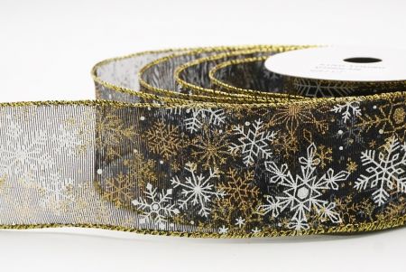 Niger - Aurum Glitterans Nativitatis Nives Flocculi Filum Ribbons_KF9980G-53G