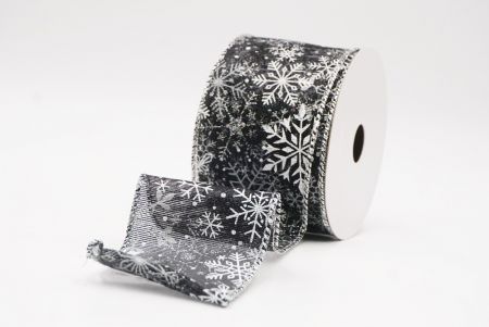 Niger Glitterans Nativitatis Nives Flocculi Filum Ribbons_KF9980G-53